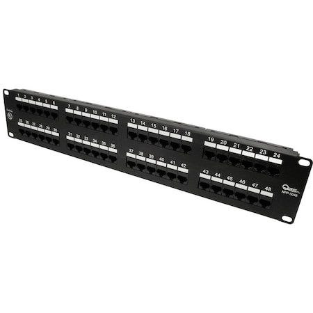 Quest Technology International Cat5E Utp Patch Panel - 48-Port, 19" Rack Mnt, 2U NPP-5048